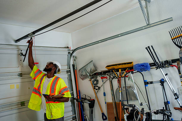 Professional Garage Door Panel Replacement technician working in Glyndon, MN